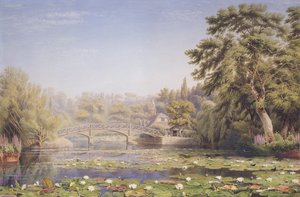 Nuneham Courtenay rustic bridge and cottage, near Abingdon